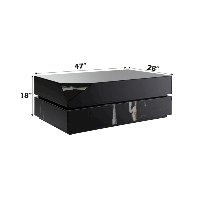 Black Mirrored Finish Coffee Table
