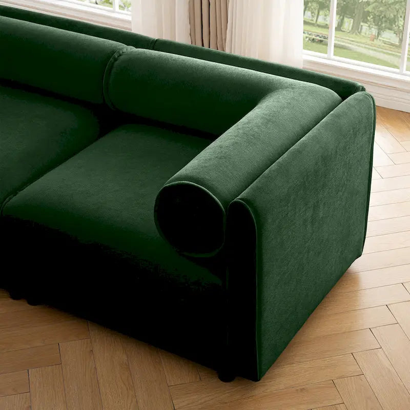 142.5 Chenille Upholstered U-Shaped Modular Sectional Sofa with Storage Seat, DIY Combination