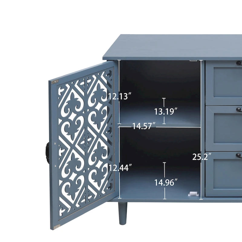 2 Door 3 Drawer Cabinet, American Furniture, Suitable for Bedroom, Living Room, Study
