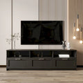 Moderner minimalistischer TV-Schrank mit 3 offenen Fächern und 3 Schubladen aus hochdichter Platte, geeignet für Fernseher bis 80 inch