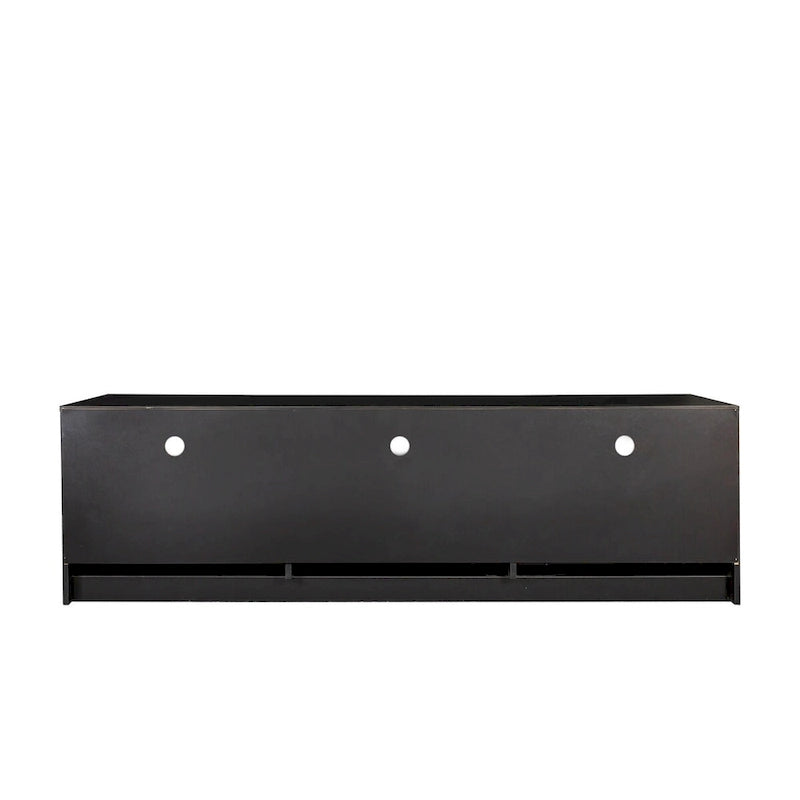 Moderner minimalistischer TV-Schrank mit 3 offenen Fächern und 3 Schubladen aus hochdichter Platte, geeignet für Fernseher bis 80 inch