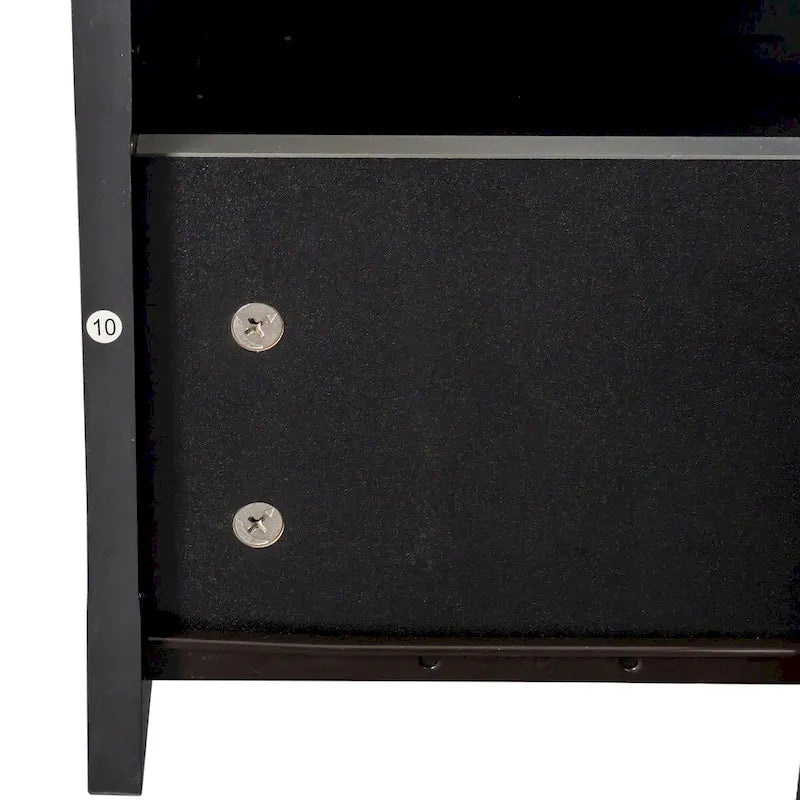 Moderner minimalistischer TV-Schrank mit 3 offenen Fächern und 3 Schubladen aus hochdichter Platte, geeignet für Fernseher bis 80 inch
