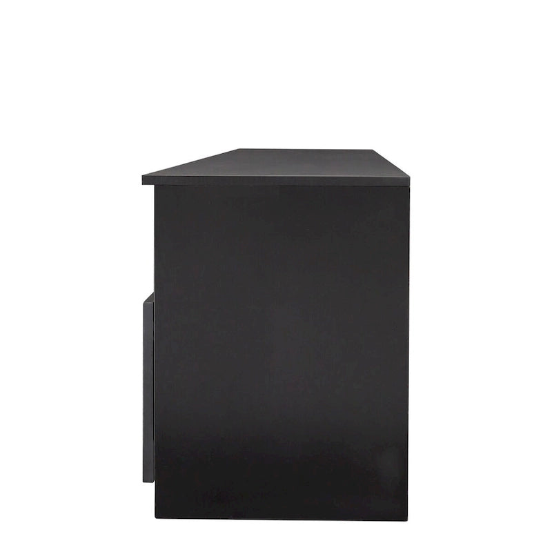 Moderner minimalistischer TV-Schrank mit 3 offenen Fächern und 3 Schubladen aus hochdichter Platte, geeignet für Fernseher bis 80 inch