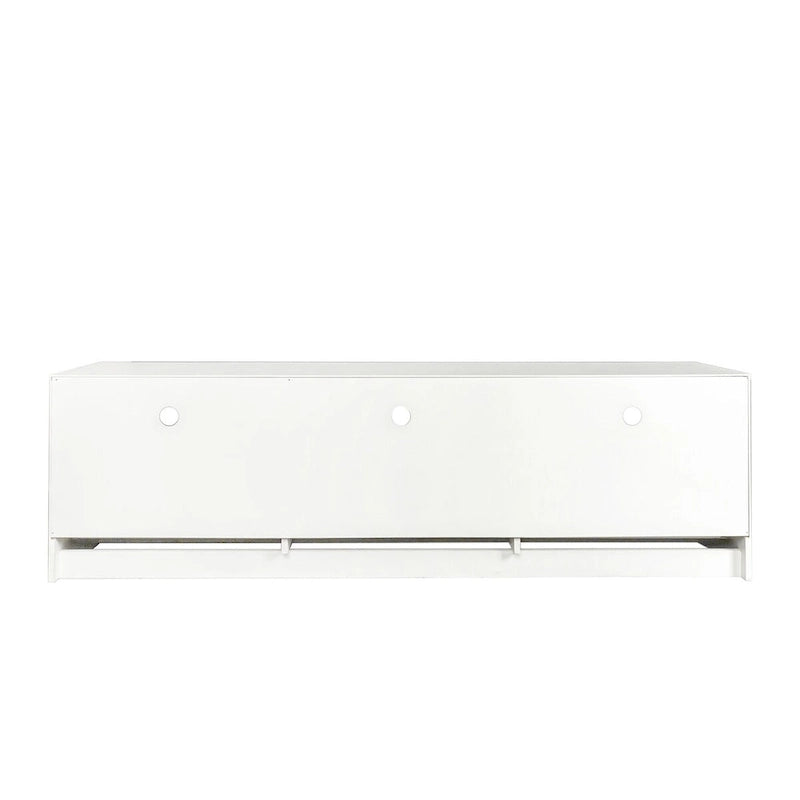 Moderner minimalistischer TV-Schrank mit 3 offenen Fächern und 3 Schubladen aus hochdichter Platte, geeignet für Fernseher bis 80 inch