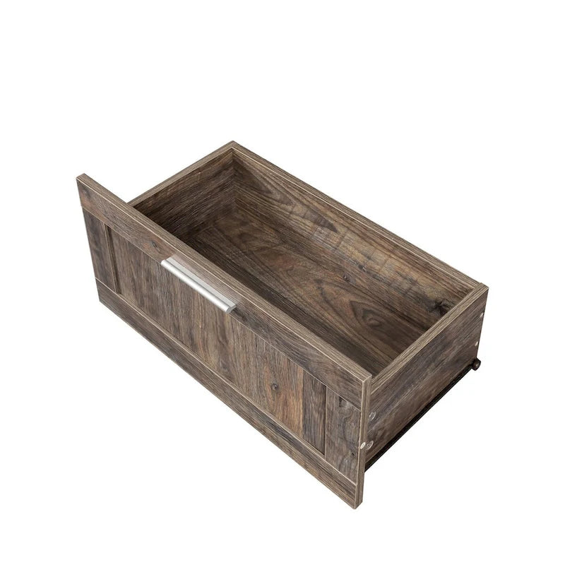 Moderner minimalistischer TV-Schrank mit 3 offenen Fächern und 3 Schubladen aus hochdichter Platte, geeignet für Fernseher bis 80 inch
