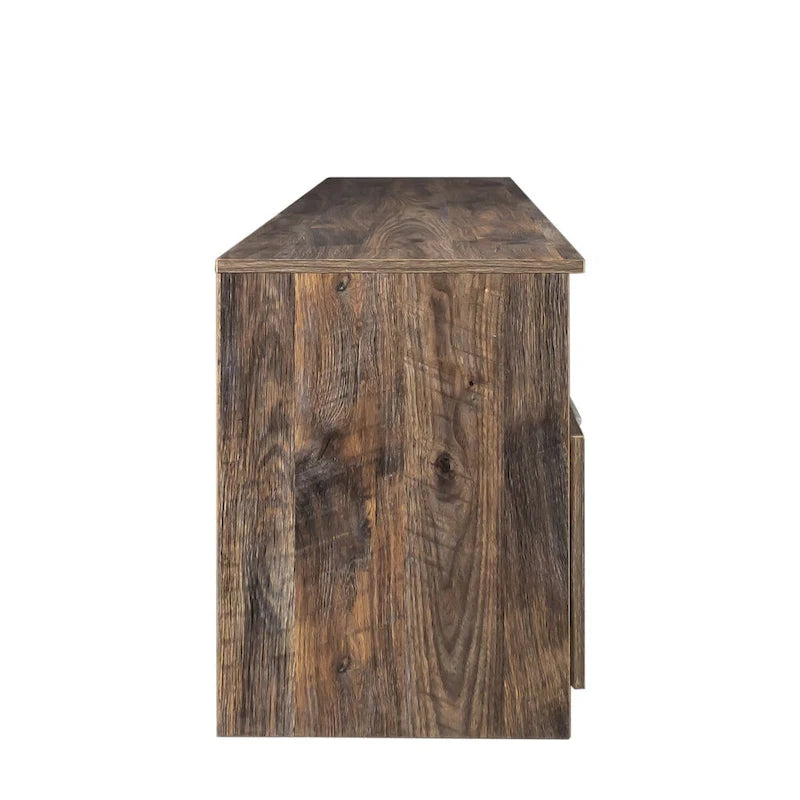 Moderner minimalistischer TV-Schrank mit 3 offenen Fächern und 3 Schubladen aus hochdichter Platte, geeignet für Fernseher bis 80 inch