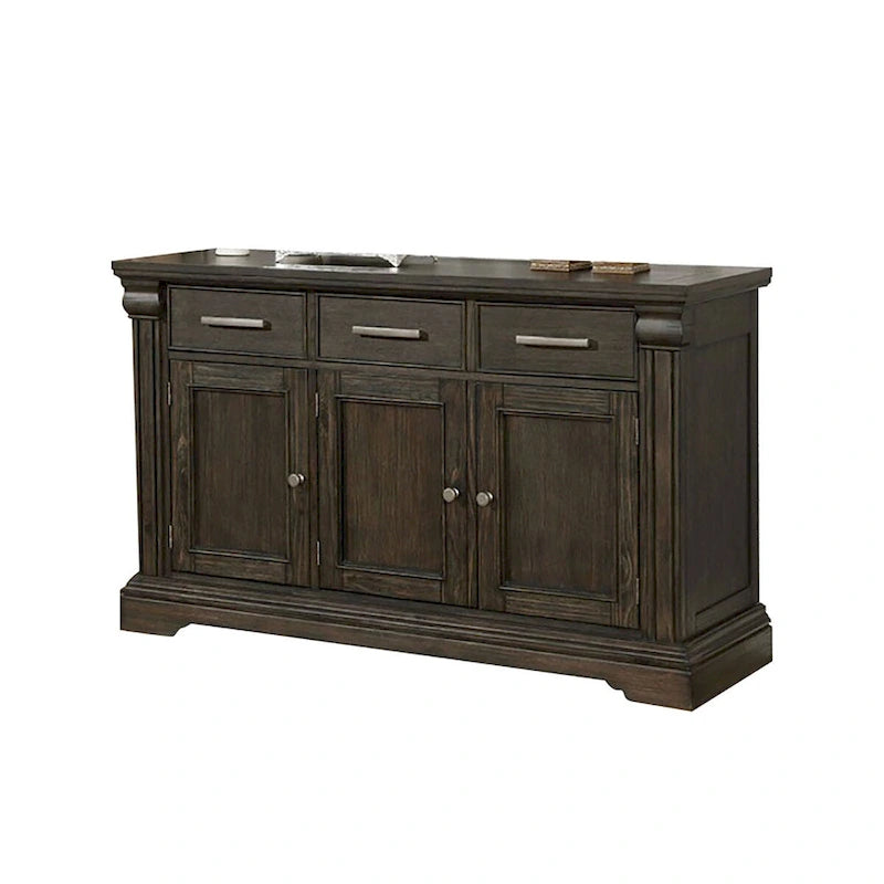 Esszimmer-Anrichte und Sideboard im Übergangsstil mit Stauraum, Espresso-Holzfinish