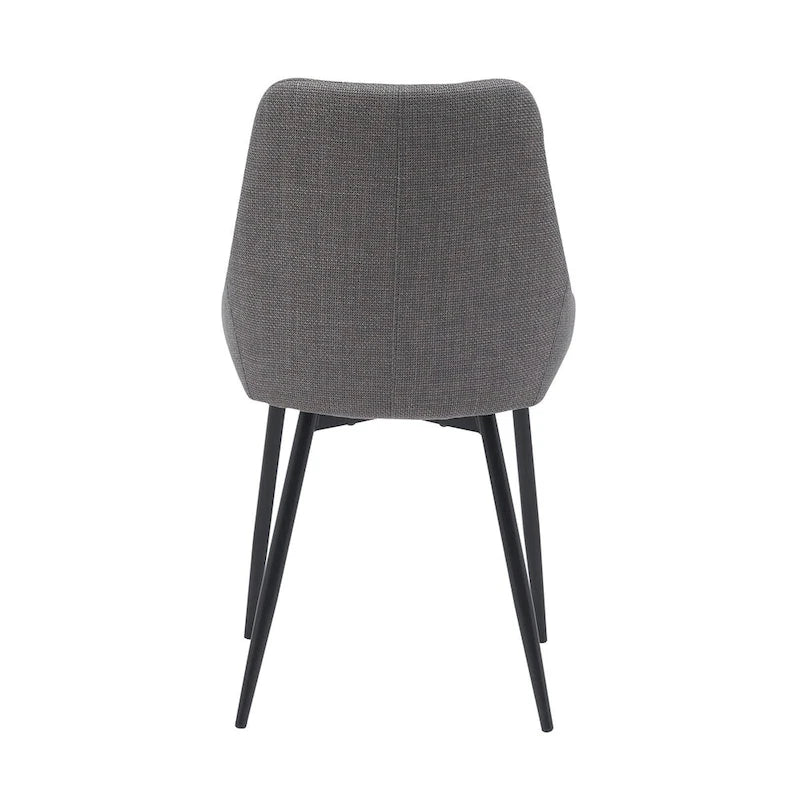 Gepolsterter Esszimmerstuhl aus Stoff mit pulverbeschichteten Stahlbeinen, Mid-Century-Modern-Stil