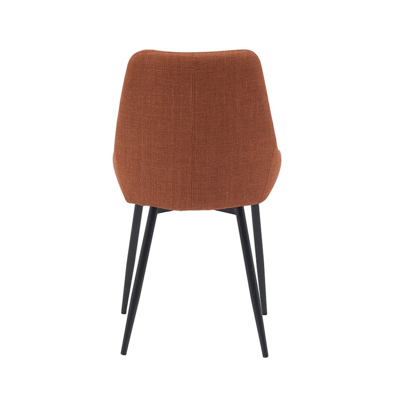 Gepolsterter Esszimmerstuhl aus Stoff mit pulverbeschichteten Stahlbeinen, Mid-Century-Modern-Stil
