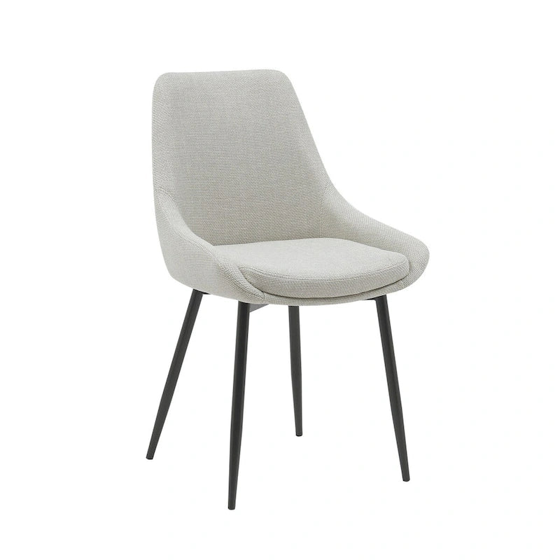 Gepolsterter Esszimmerstuhl aus Stoff mit pulverbeschichteten Stahlbeinen, Mid-Century-Modern-Stil