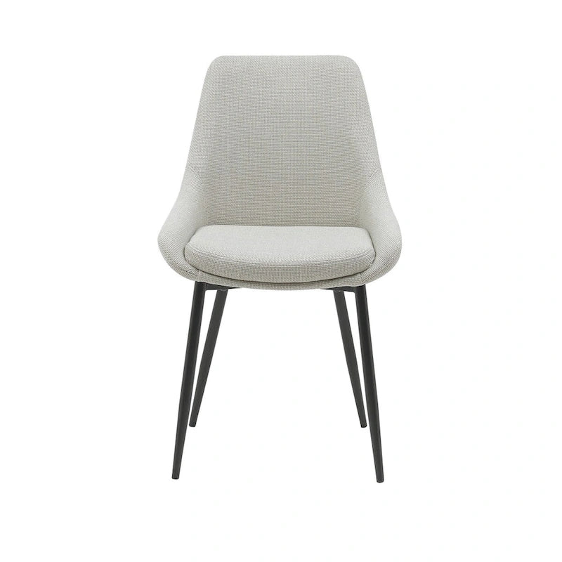 Gepolsterter Esszimmerstuhl aus Stoff mit pulverbeschichteten Stahlbeinen, Mid-Century-Modern-Stil