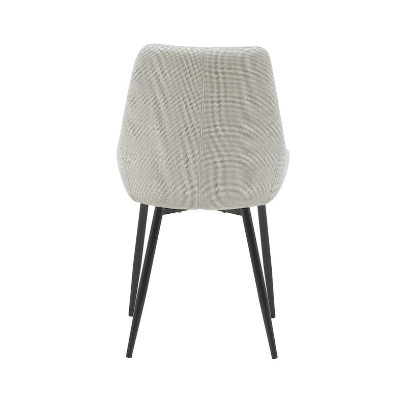 Gepolsterter Esszimmerstuhl aus Stoff mit pulverbeschichteten Stahlbeinen, Mid-Century-Modern-Stil