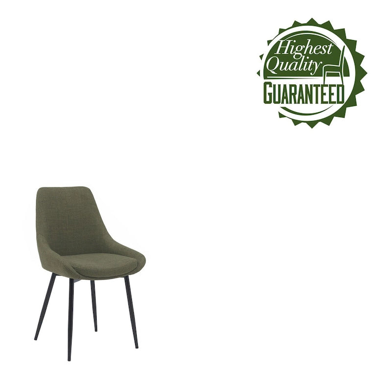 Gepolsterter Esszimmerstuhl aus Stoff mit pulverbeschichteten Stahlbeinen, Mid-Century-Modern-Stil